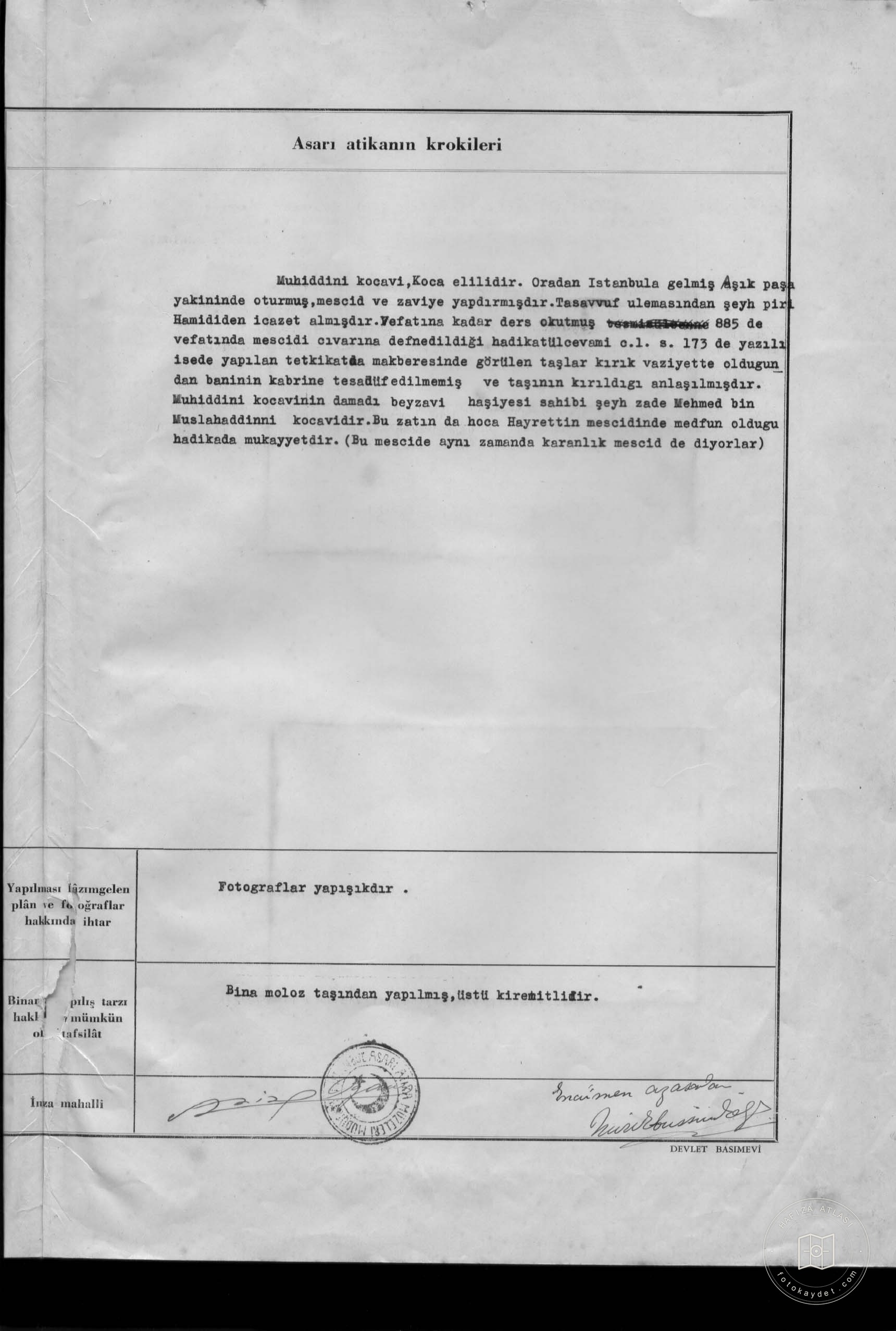 MUHIDDINI KOCAVİ MESCI — Document