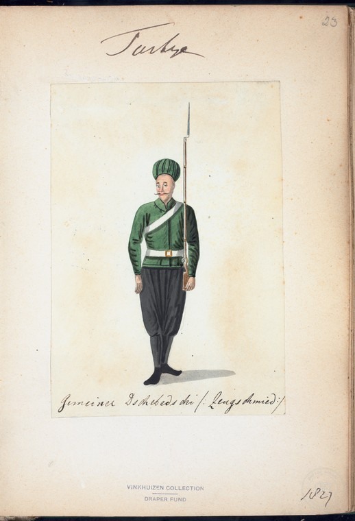 Ottoman People, Soldiers, Officers, Costumes — Portrait from the archive