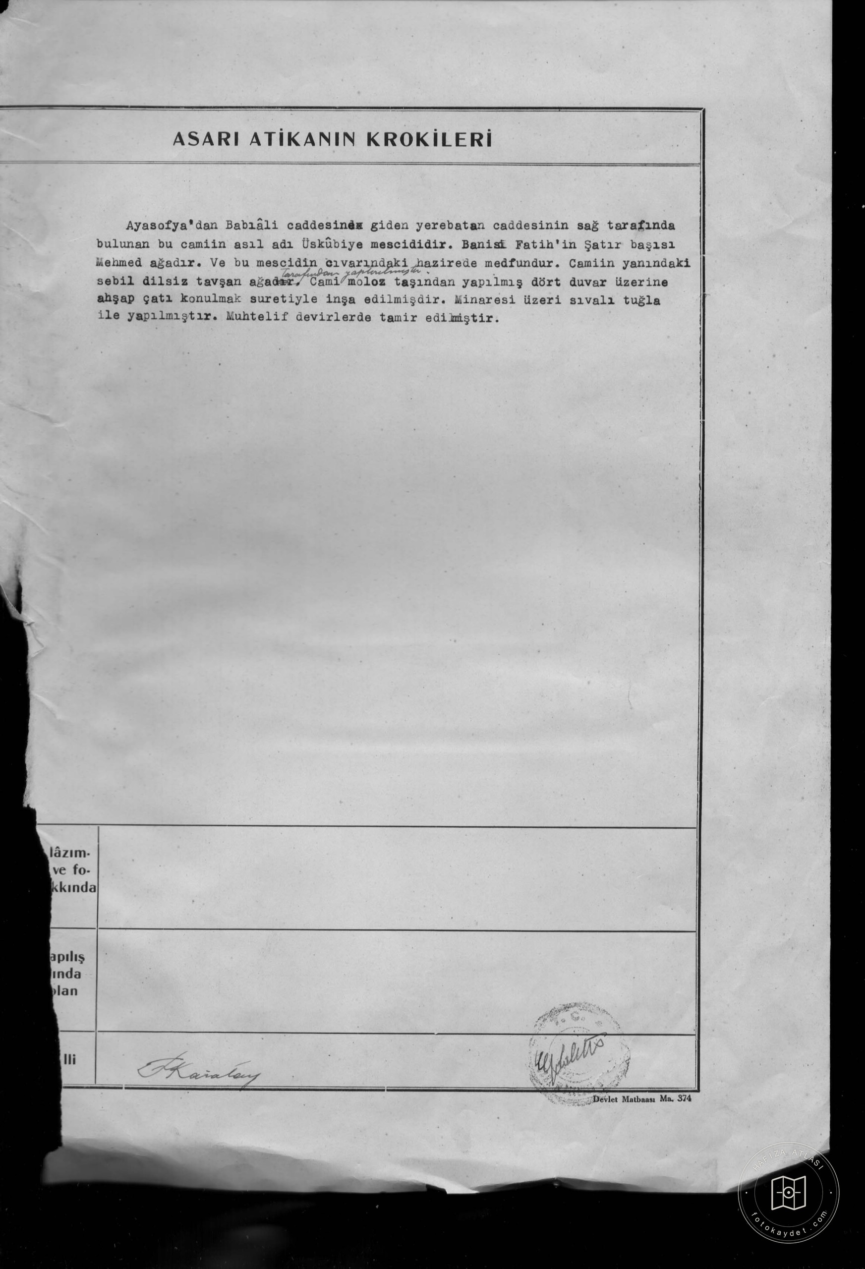 ÜSKUBLIK MESCİT — Document