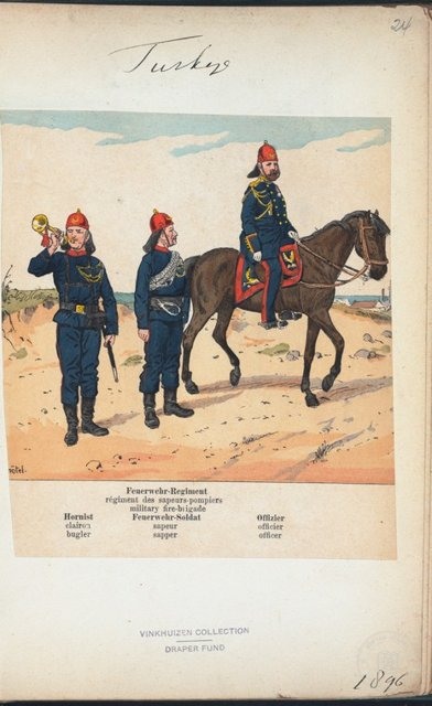 Ottoman People, Soldiers, Officers, Costumes — Portrait from the archive