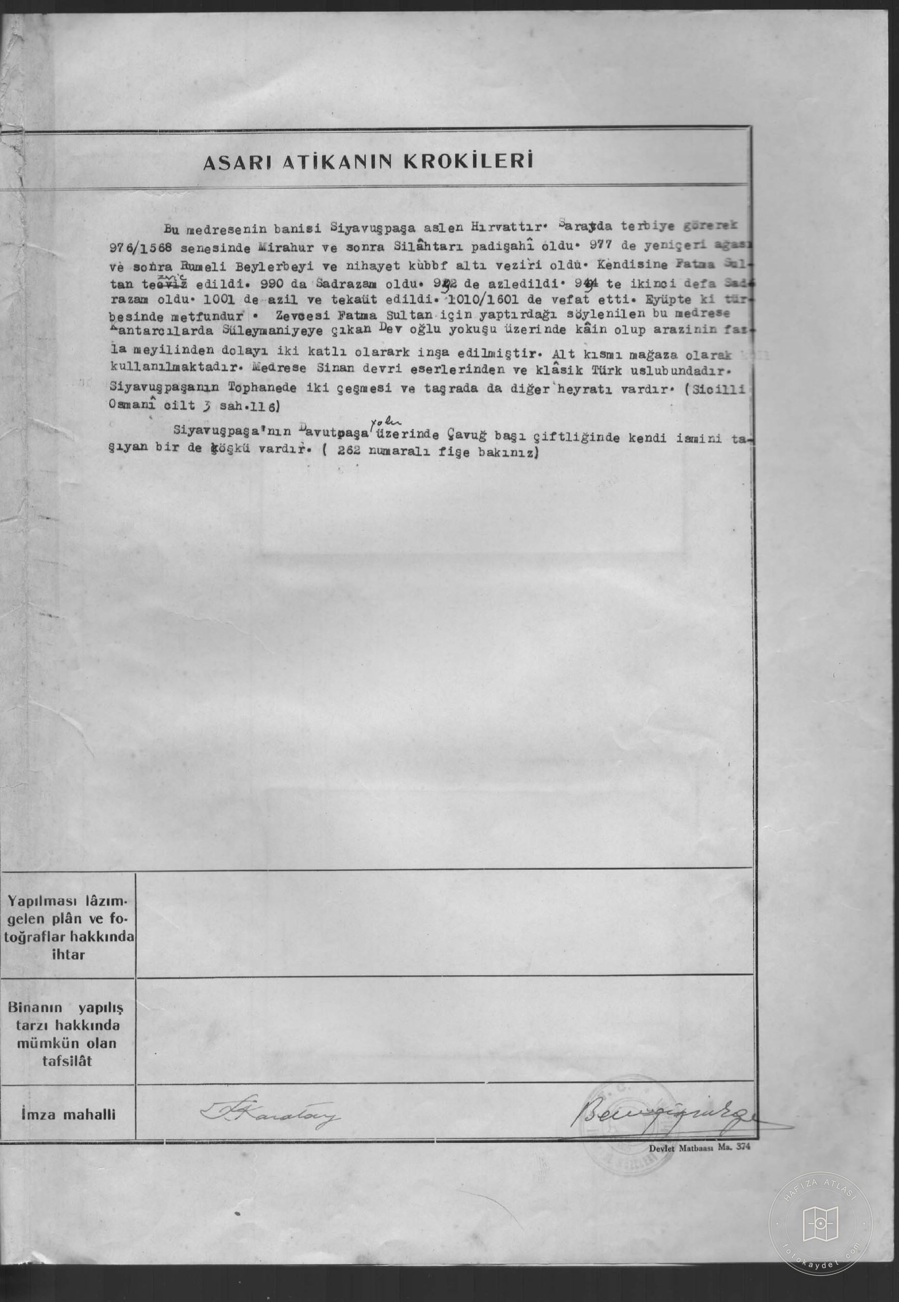 Siyavuşpaşa MEDERES — Document