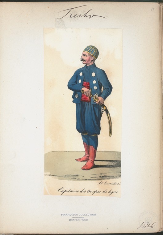 Ottoman People, Soldiers, Officers, Costumes — Portrait from the archive