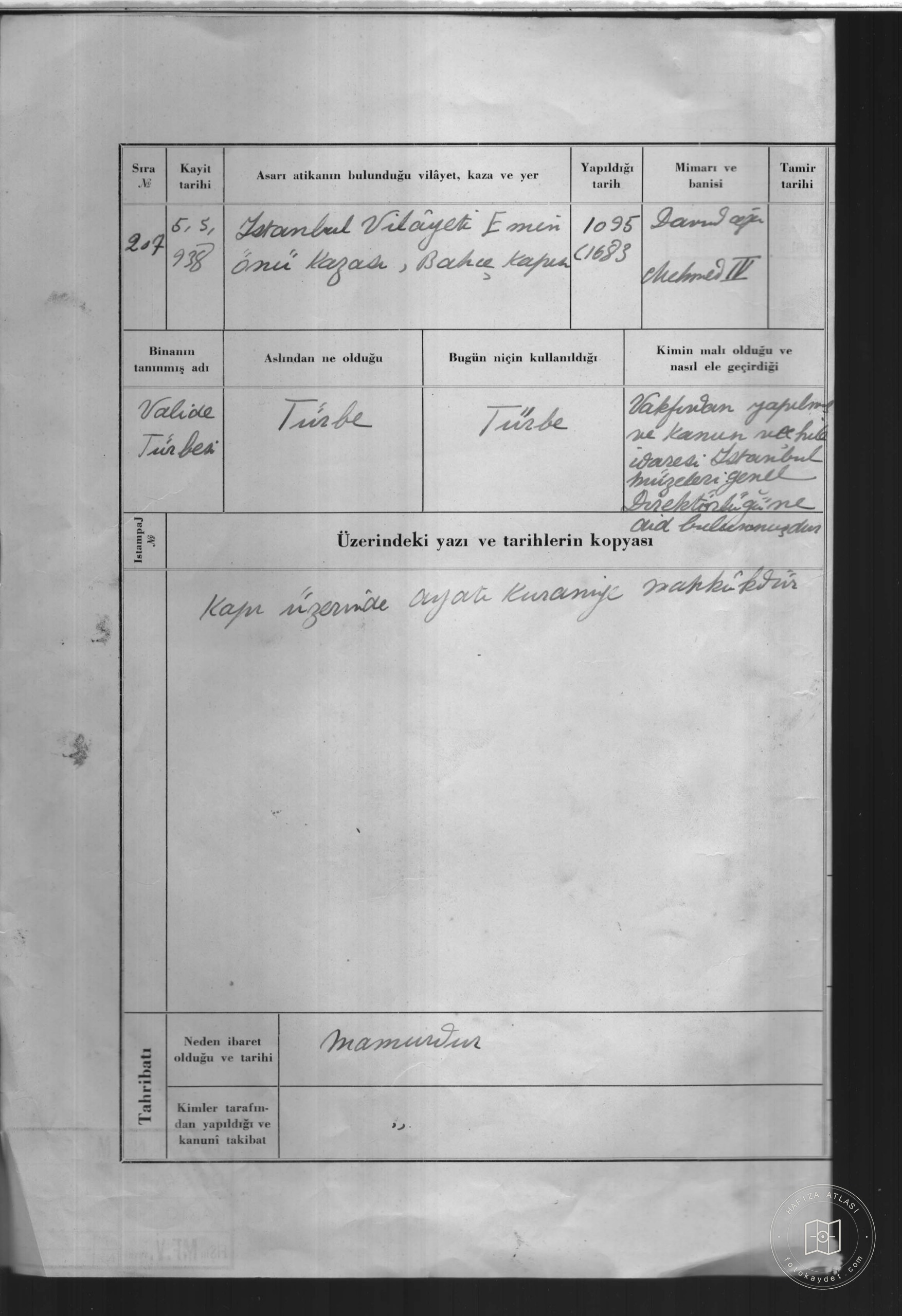Valide Tomb — Document