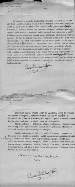 Efdalzade — Archival document