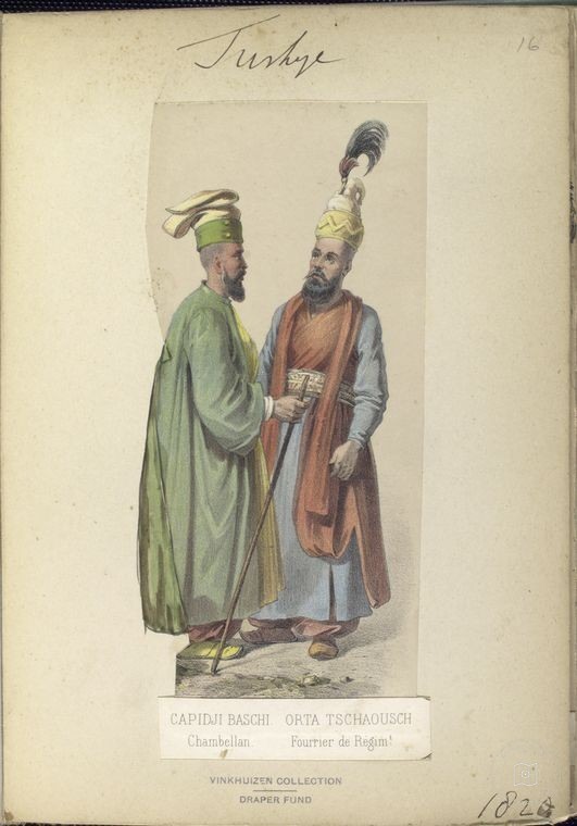Ottoman People, Soldiers, Officers, Costumes — Portrait from the archive