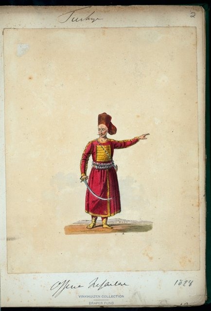 Ottoman People, Soldiers, Officers, Costumes — Portrait from the archive