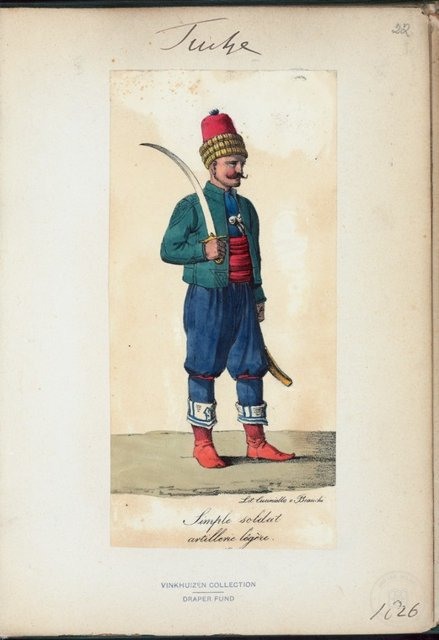 Ottoman People, Soldiers, Officers, Costumes — Portrait from the archive