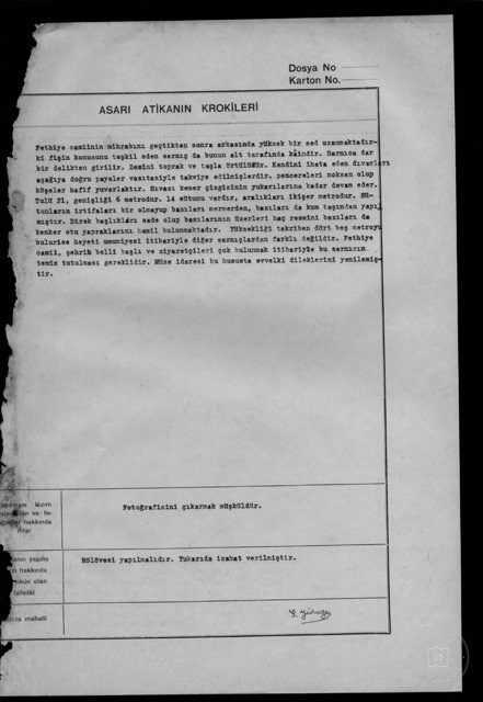 Fethiye Cistern — Document