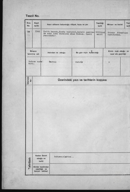 Bodrum Cistern — Document