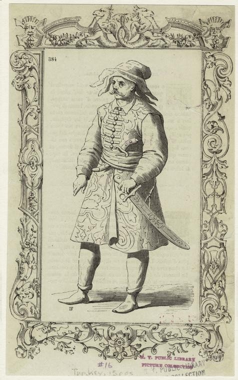 Ottoman People, Soldiers, Officers, Costumes — Portrait from the archive
