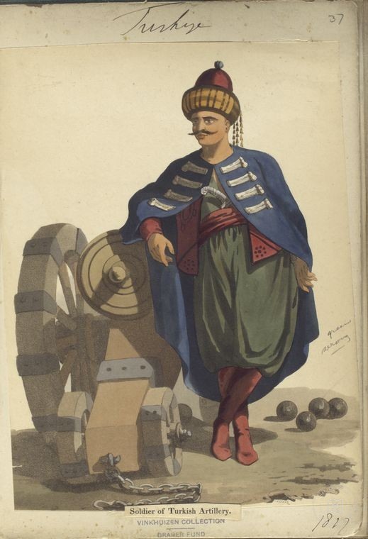 Ottoman People, Soldiers, Officers, Costumes — Portrait from the archive