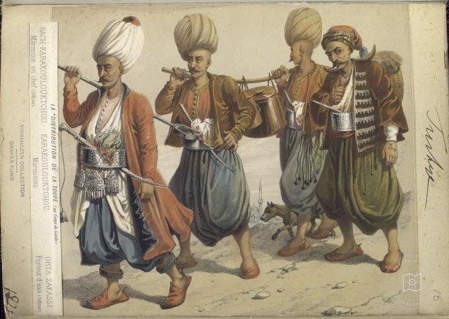 Ottoman People, Soldiers, Officers, Costumes — Portrait from the archive