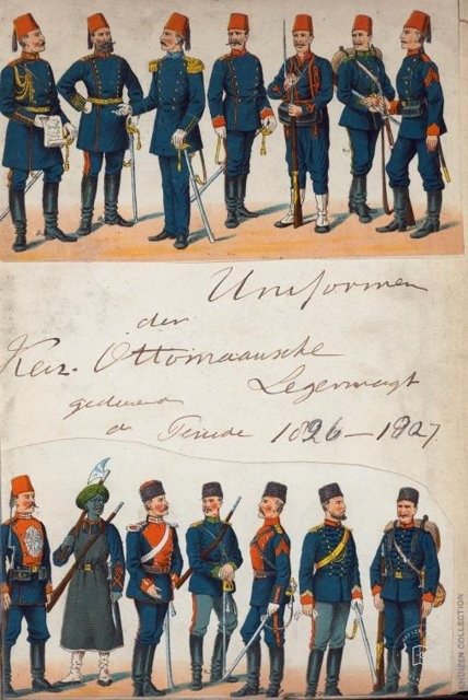 Ottoman People, Soldiers, Officers, Costumes — Portrait from the archive