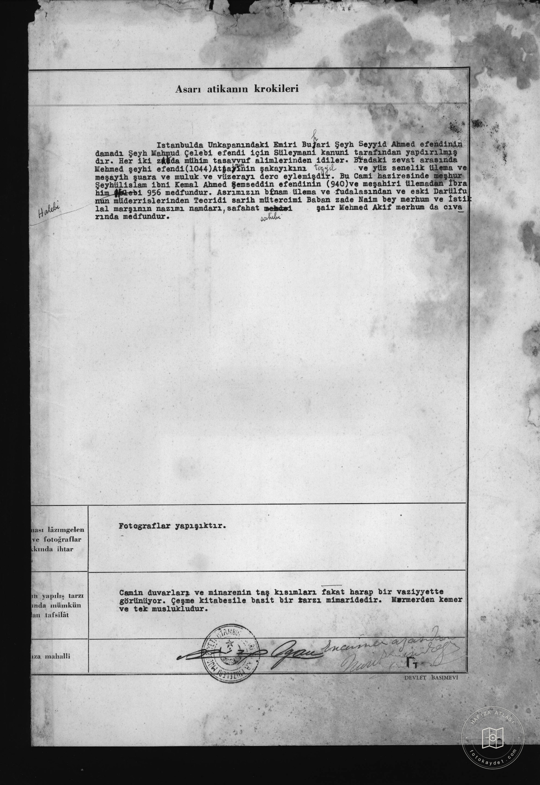 Emir Steam Mosque and Hunter S.mehmet Fountain — Document