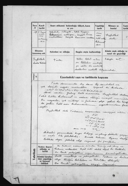 SEYFULLAH DEDE Tomb — Document