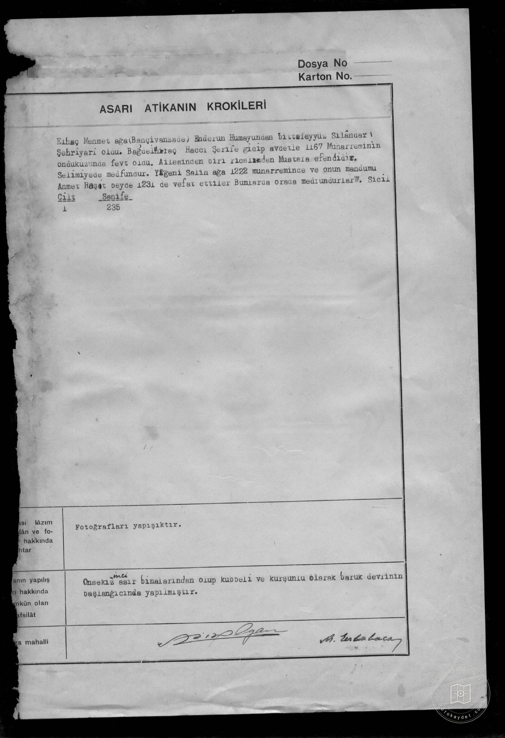 SİLAHDAR MEHMET EFENDİ MEKTEBİ — Document