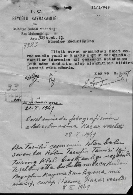 Hasköy Fountain — Archival Document
