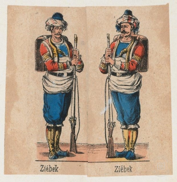 Ottoman People, Soldiers, Officers, Costumes — Portrait from the archive