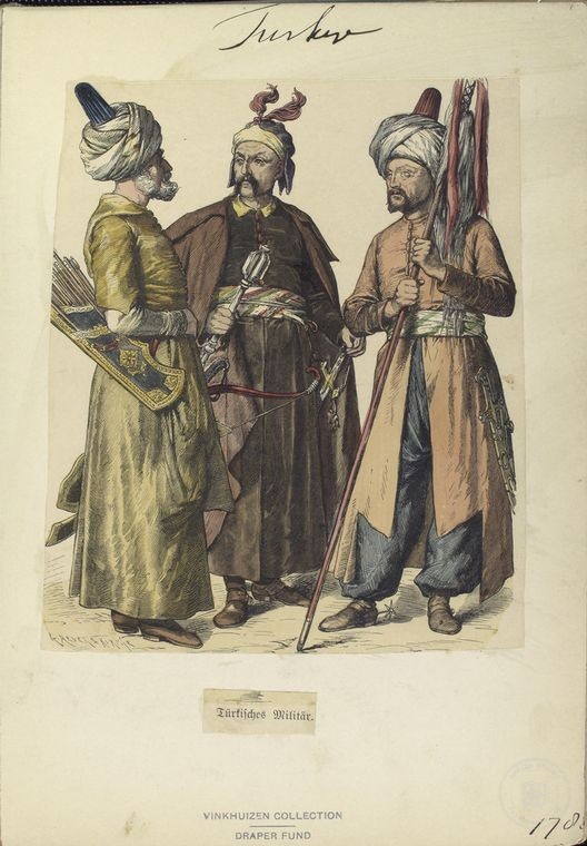 Ottoman People, Soldiers, Officers, Costumes — Portrait from the archive