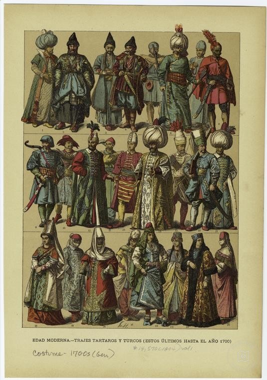 Ottoman People, Soldiers, Officers, Costumes — Portrait from the archive