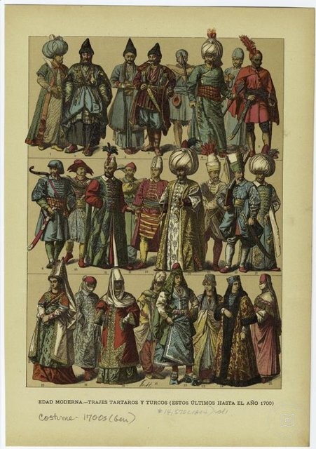 Ottoman People, Soldiers, Officers, Costumes — Portrait from the archive