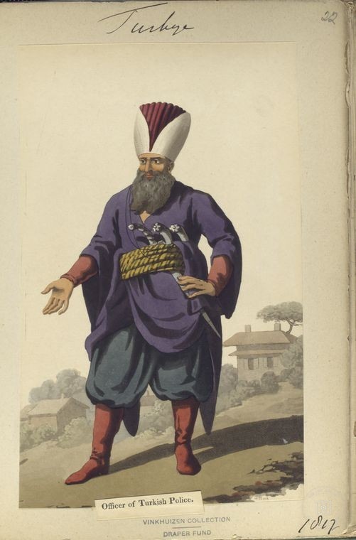 Ottoman People, Soldiers, Officers, Costumes — Portrait from the archive
