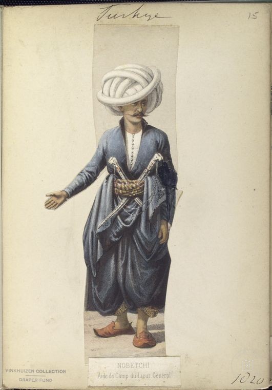 Ottoman People, Soldiers, Officers, Costumes — Portrait from the archive
