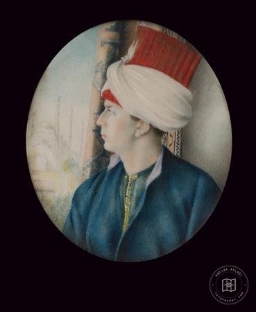 Osmanlı 19.yy Fildişi Üzerine Osmanlı Elçisi Portresi