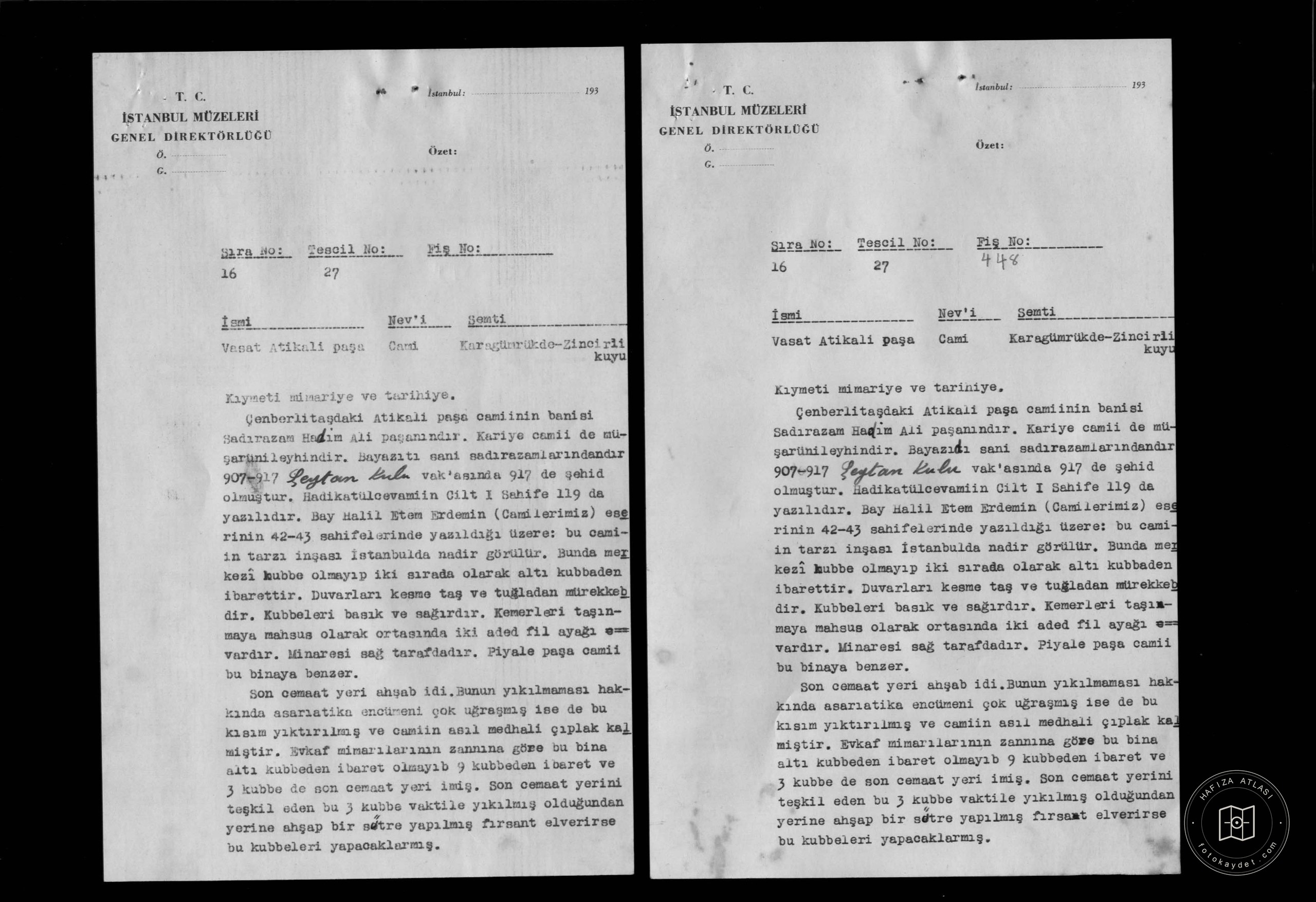Vasat Atikali Pasha Mosque — Document