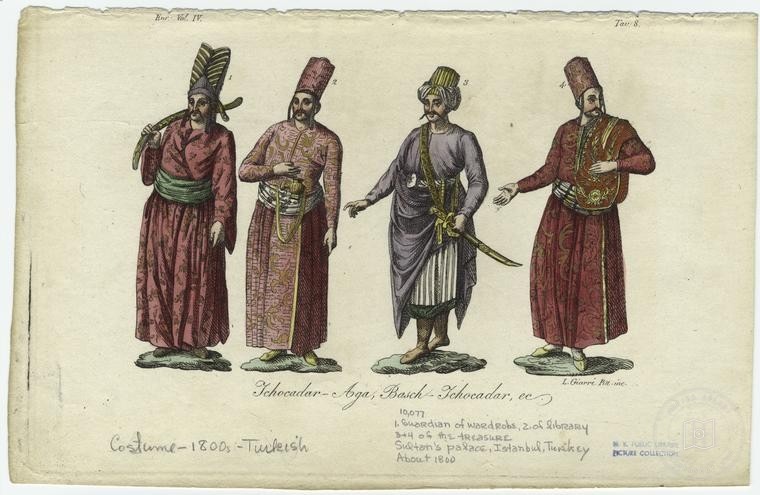 Ottoman People, Soldiers, Officers, Costumes — Portrait from the archive