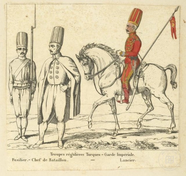 Ottoman People, Soldiers, Officers, Costumes — Portrait from the archive