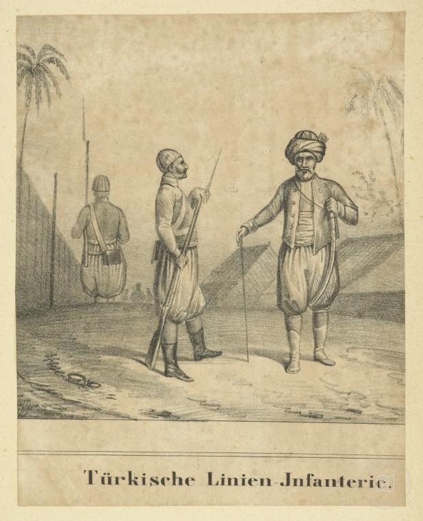 Ottoman People, Soldiers, Officers, Costumes — Portrait from the archive
