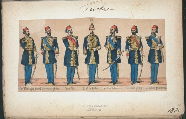 Ottoman People, Soldiers, Officers, Costumes — Portrait from the archive