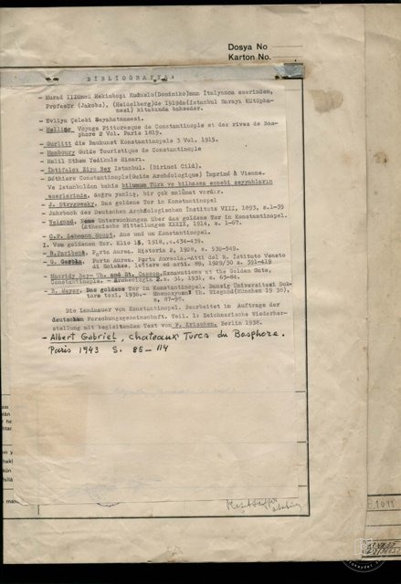 Yedikule — Document