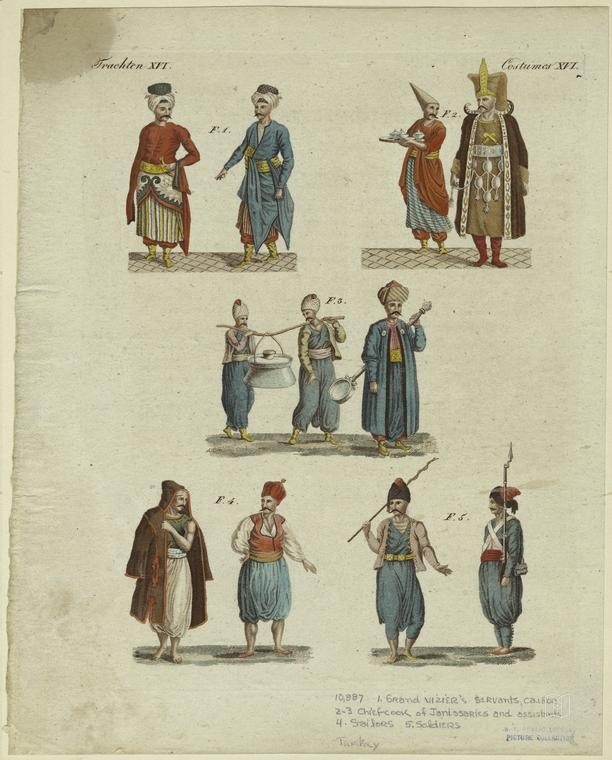 Ottoman People, Soldiers, Officers, Costumes — Portrait from the archive