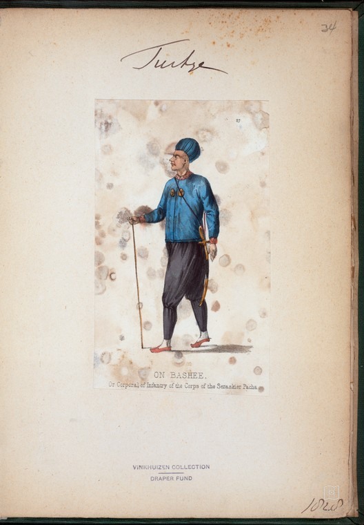 Ottoman People, Soldiers, Officers, Costumes — Portrait from the archive