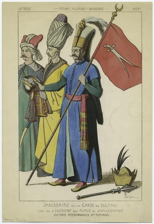 Ottoman People, Soldiers, Officers, Costumes — Portrait from the archive