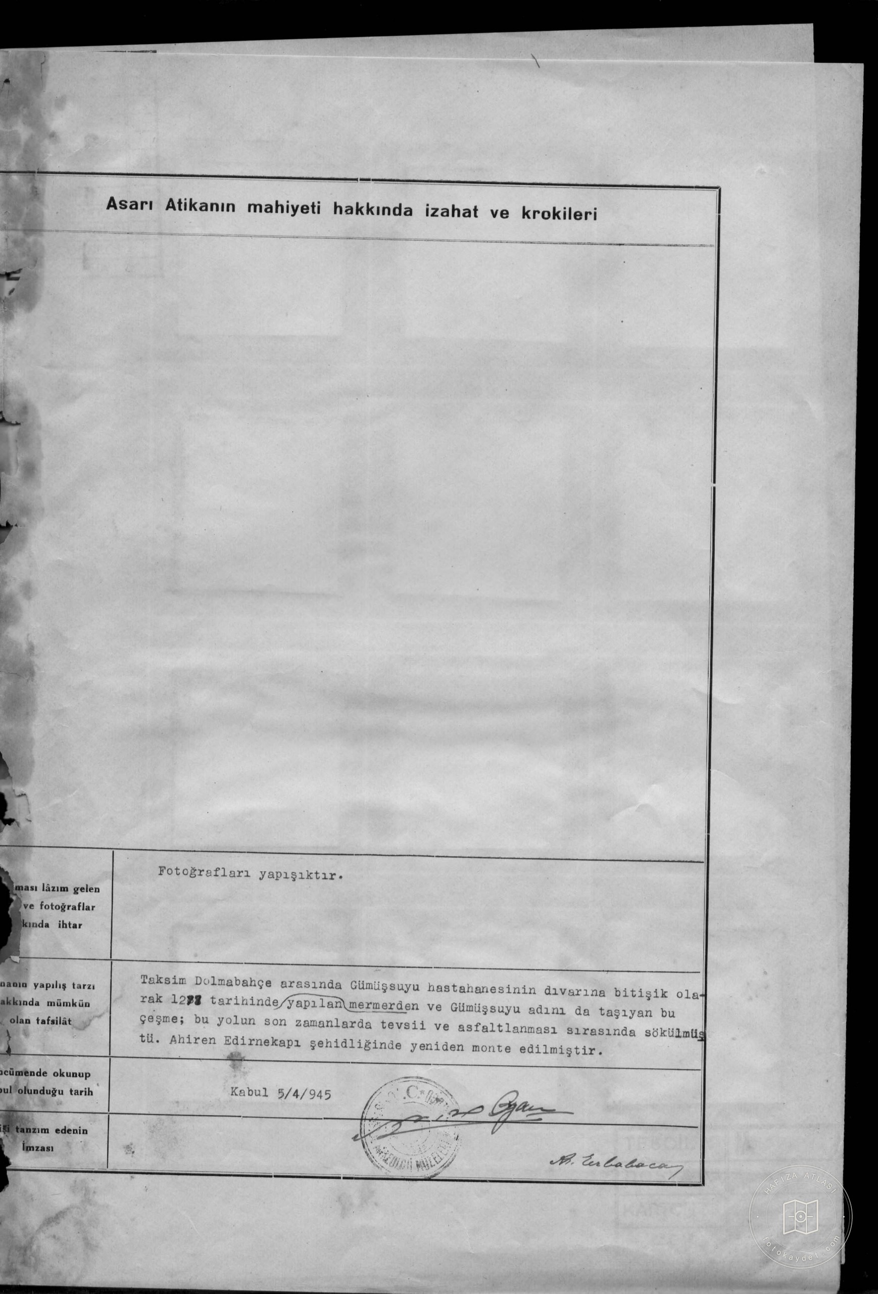 Istanbul Cultural Heritage — Archival document