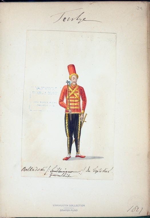 Ottoman People, Soldiers, Officers, Costumes — Portrait from the archive