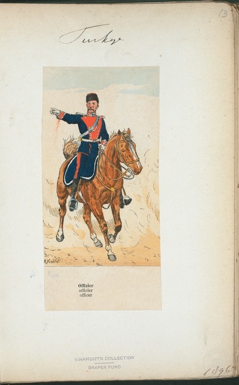 Ottoman People, Soldiers, Officers, Costumes — Portrait from the archive
