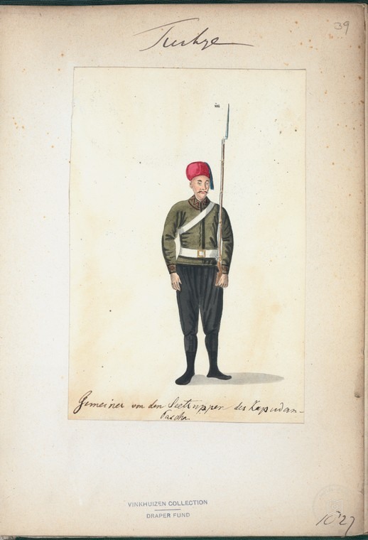 Ottoman People, Soldiers, Officers, Costumes — Portrait from the archive