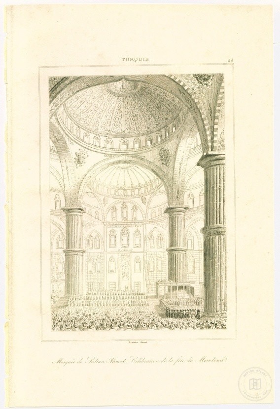 Mosque Interior — Engraving