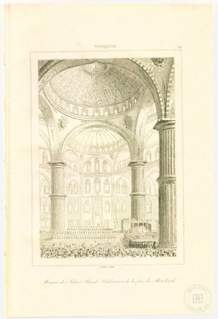 Mosque Interior — Engraving
