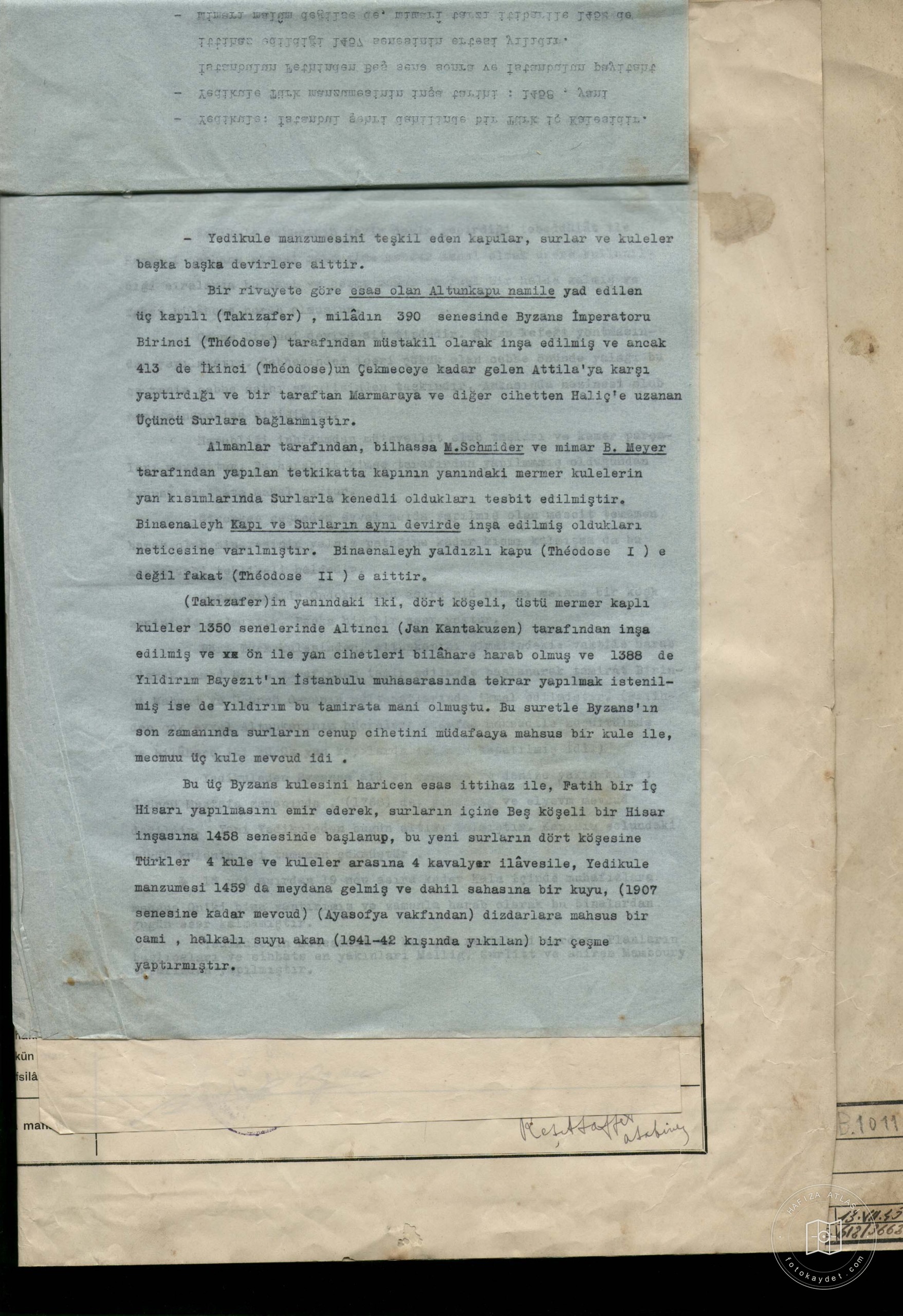 Yedikule — Archive record