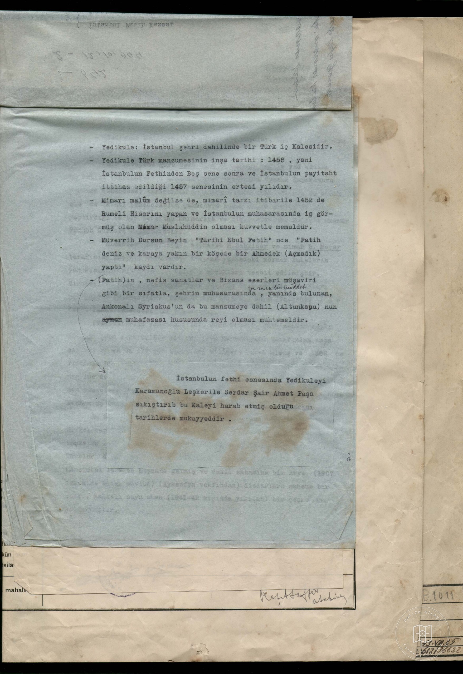 Yedikule — Document