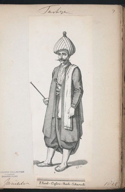Ottoman People, Soldiers, Officers, Costumes — Portrait from the archive
