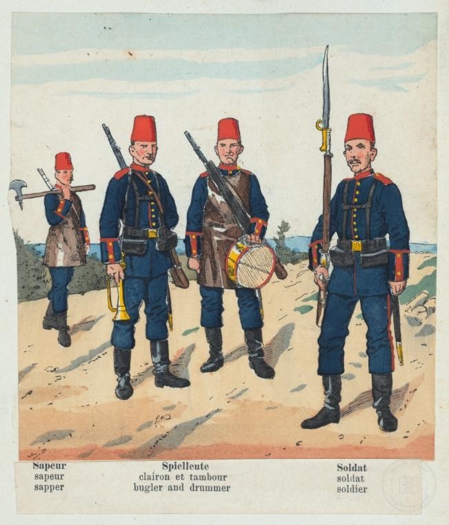 Ottoman People, Soldiers, Officers, Costumes — Portrait from the archive