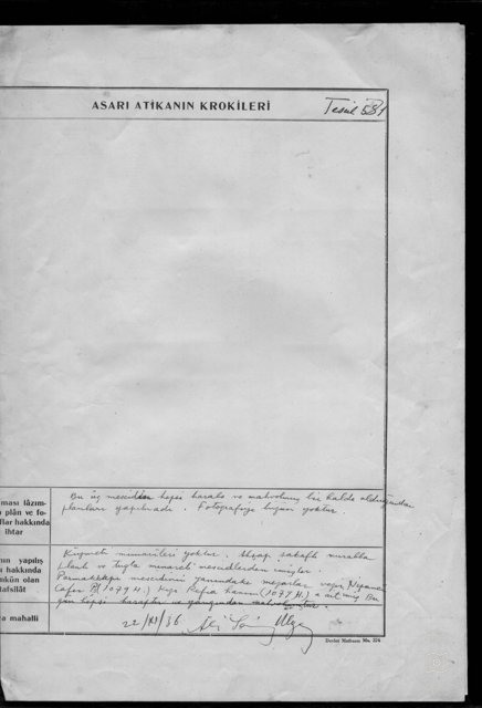 SIRMAKEŞ KAPTAN PAŞA PARMAKKAPI MESCİDLERİ — Document