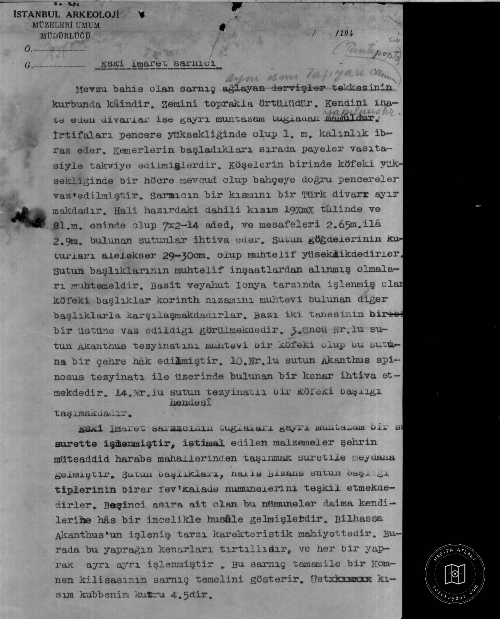 Old IMARET Cistern — Document