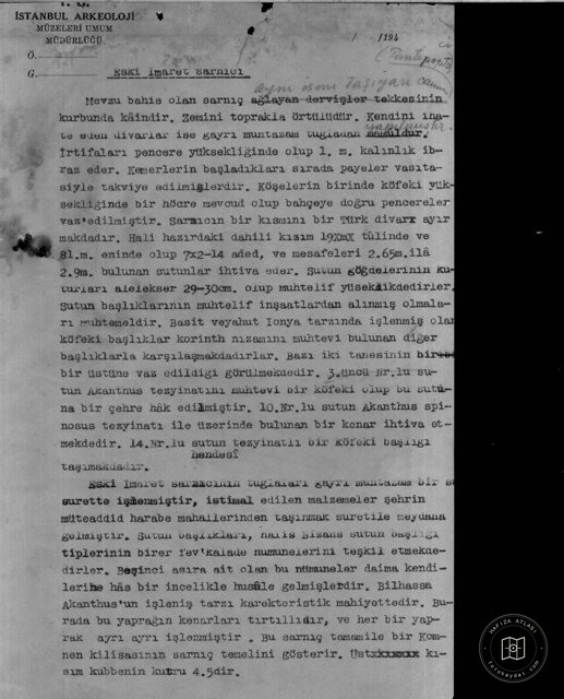Old IMARET Cistern — Document